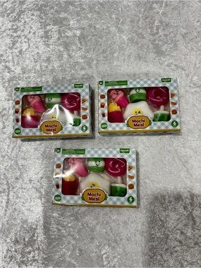 Lot of 3 Mochi Meal Squishy Toy Kids Age 3+ Stretch & Squeeze Keycraft